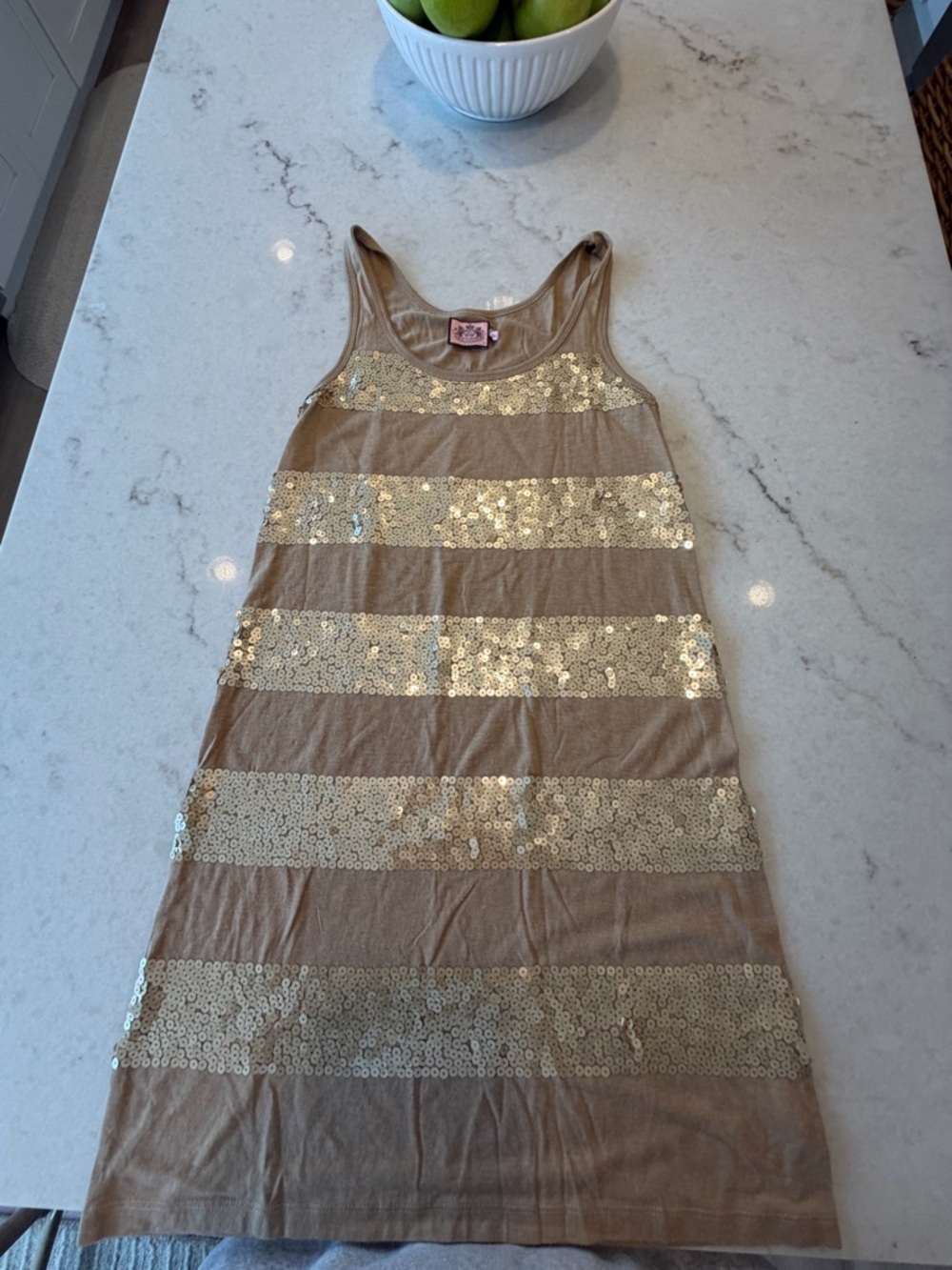 JUICY VINTAGE! Gold Sequin Stripe Tank Dress! Absolutely amazing!! S - Picture 5 of 5
